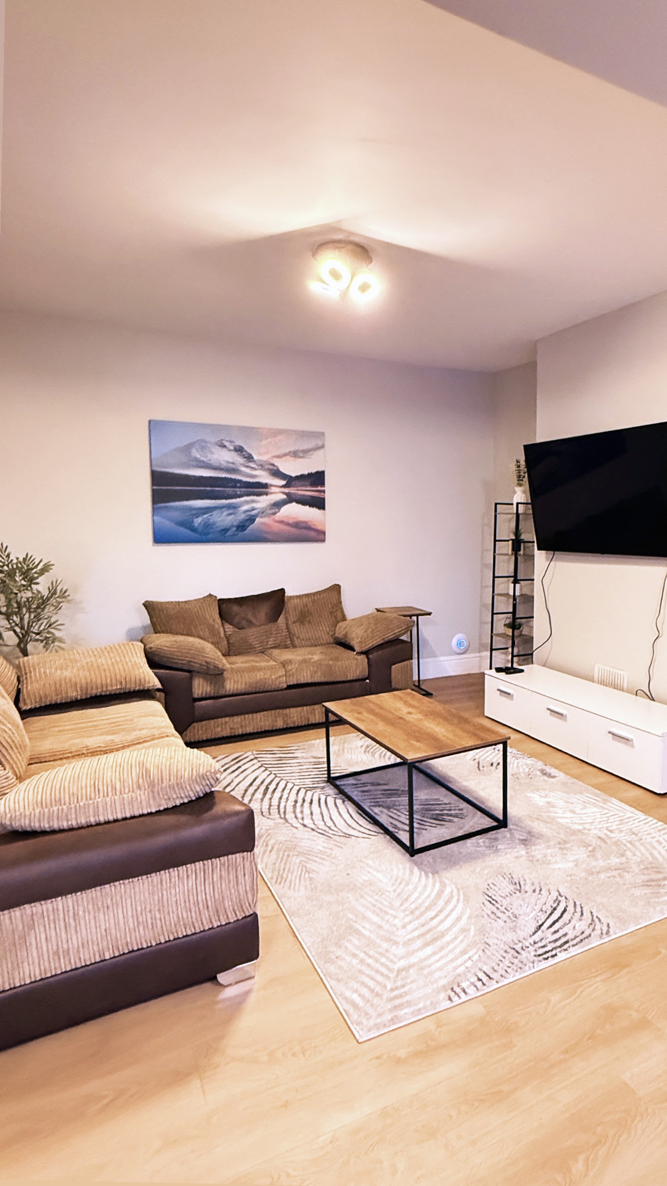 Warm living room inside a Calm Space home